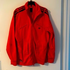 Adidas red zip sweater women’s Large. Gently used in great condition